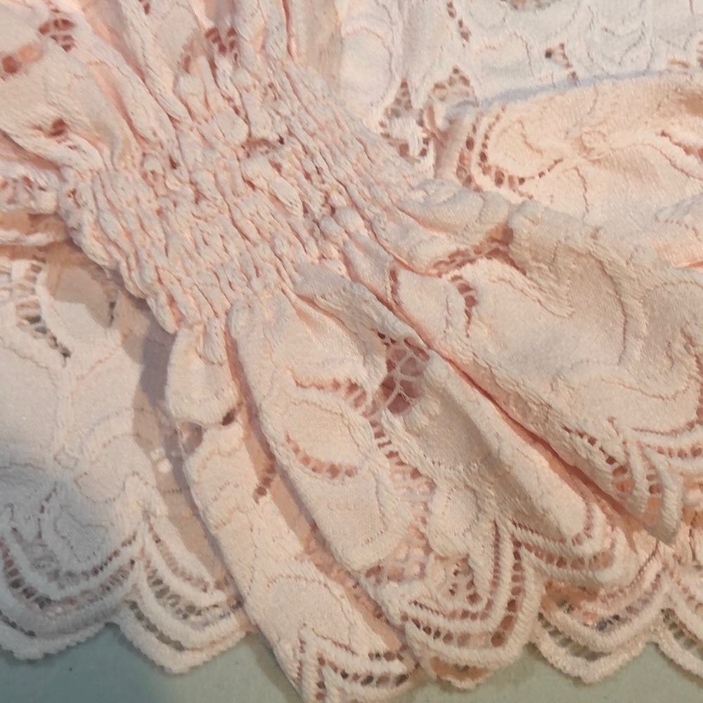 New Free People Olivia Pink Lace Top - Picture 5 of 7